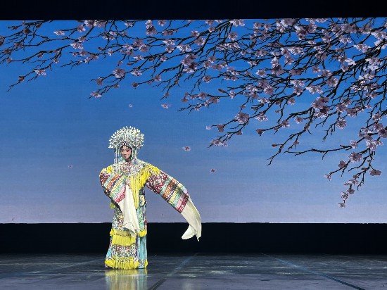 京劇梅派傳人胡文閣一曲《梨花頌》，博得滿堂喝彩。人民日報記者 時元皓攝